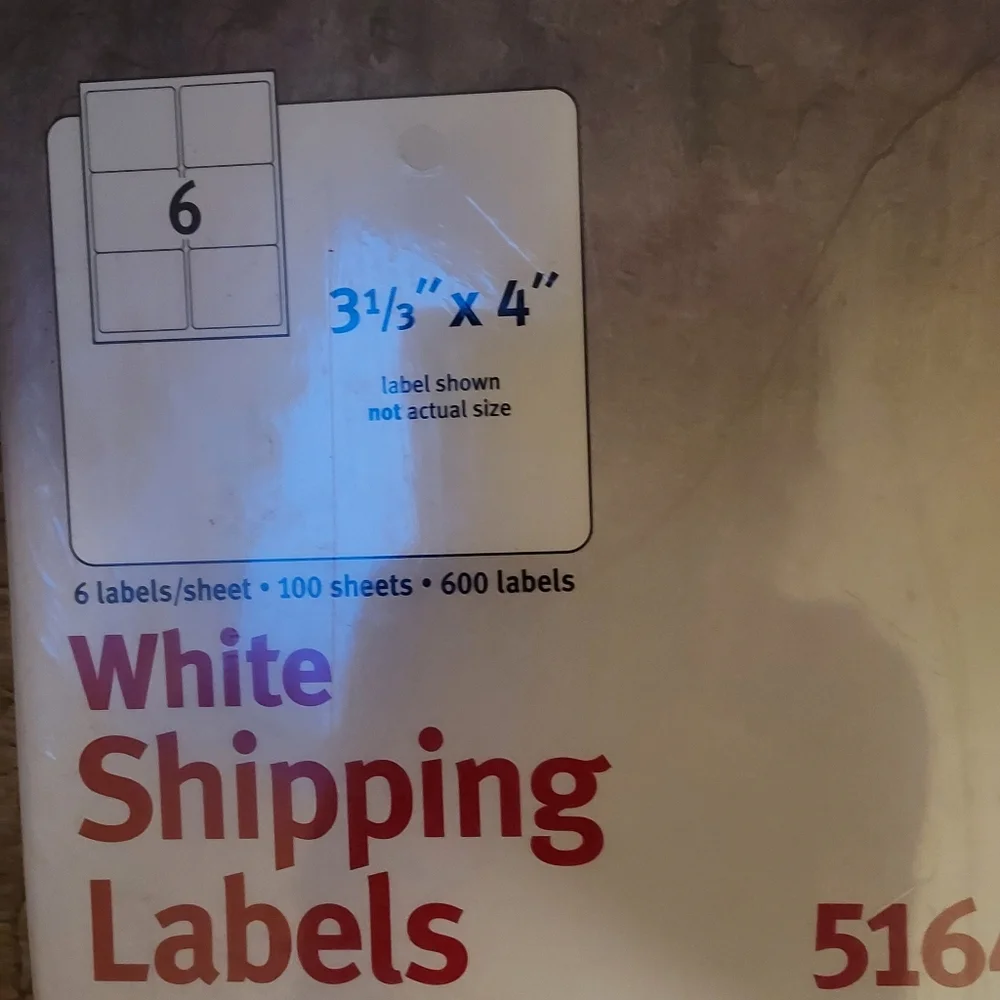 Avery 5164 White Laser Shipping Labels 3-1/3